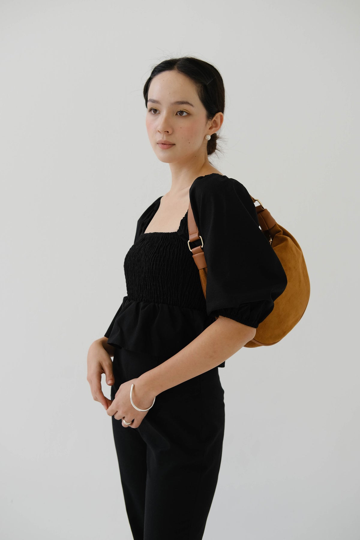French Linen Wide Leg Pants In Classic Black