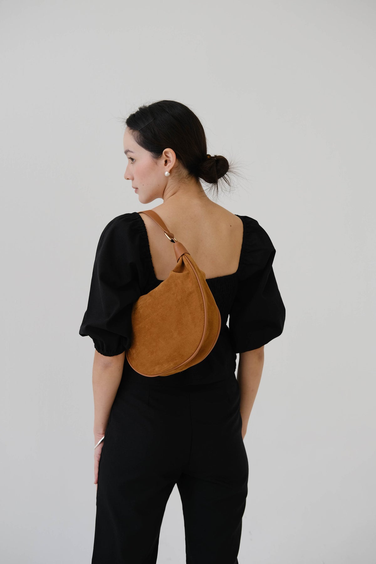 French Linen Wide Leg Pants In Classic Black