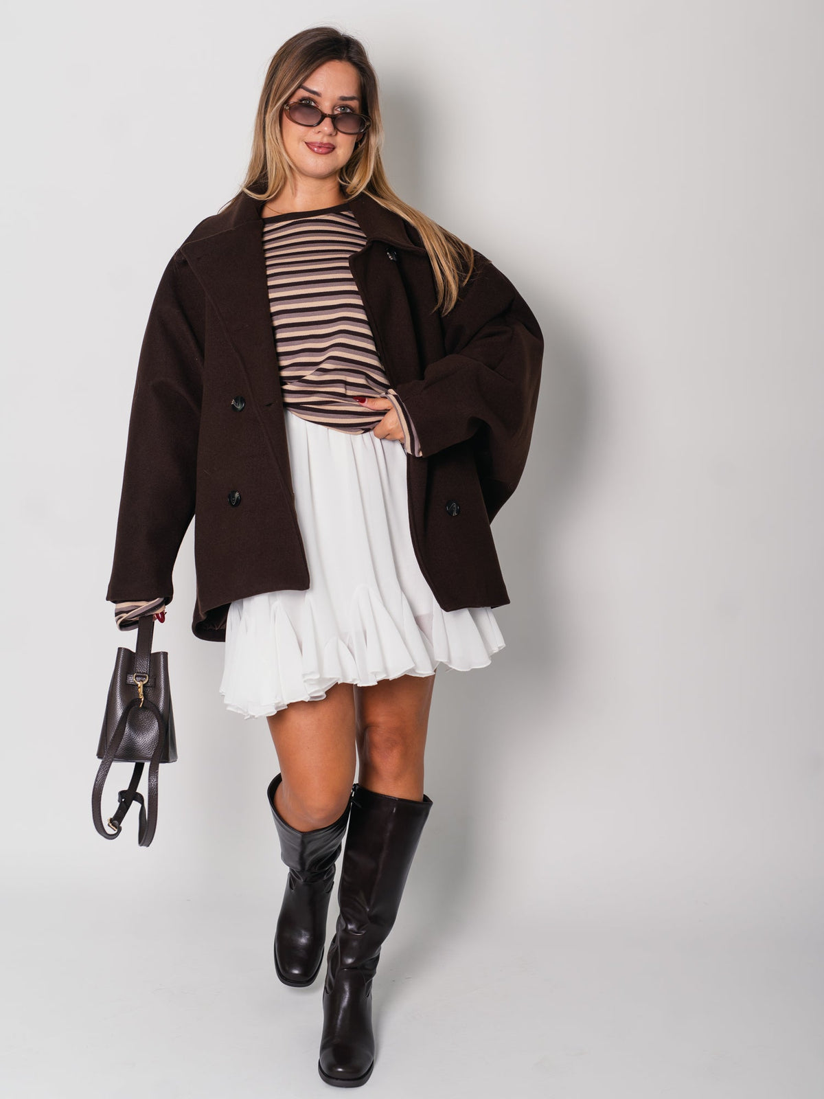 Cora Oversize Jacke - Espressobraun