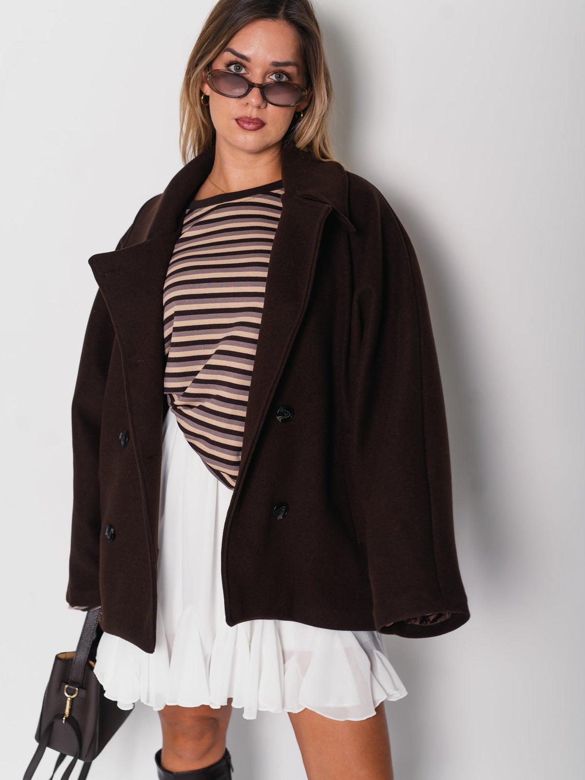Cora Oversize Jacke - Espressobraun