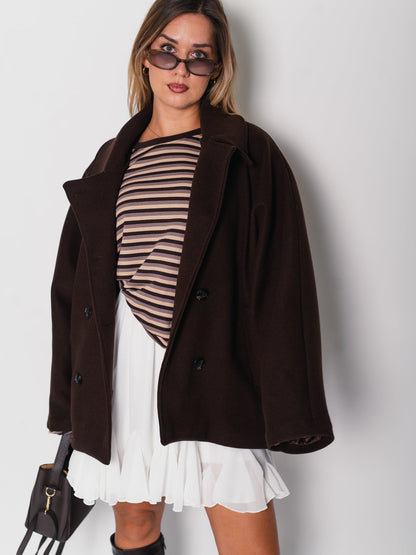 Cora Oversize Jacke - Espressobraun