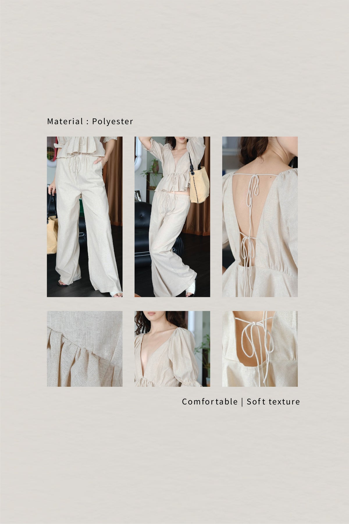 French Linen Wide-leg Long Pants
